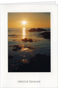 Kondolenzkarte "Sonnenuntergang am Ufer"