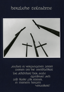 Kondolenzkarte "Kreuze mit Spruch"